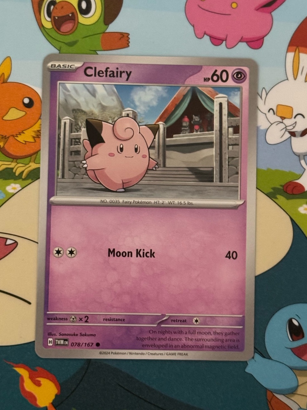 Pokemon Clefairy Pink and Purple Trading Card